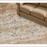 Ultra Soft Area Rug, Non Slip, Stain Resistant, Washable Area Rugs for Living Room, Bedroom, Rustic Retro Botanical Design(Beige)