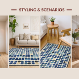 Ultra Soft Area Rug, Non Slip, Stain Resistant, Washable Area Rugs for Living Room, Bedroom, Modern Ombre Area Rug: Geometric Interpretation of a Classic Design(Blue)