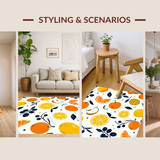 Ultra Soft Area Rug, Non Slip, Stain Resistant, Washable Area Rugs for Living Room, Bedroom, Joyful Minimalist Character Patterns(Orange)