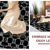Ultra Soft Area Rug, Non Slip, Stain Resistant, Washable Area Rugs for Living Room, Bedroom, Trendy Chic Shag Style Rug(Black)
