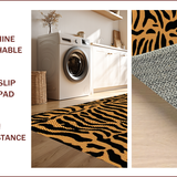 Ultra Soft Area Rug, Non Slip, Stain Resistant, Washable Area Rugs for Living Room, Bedroom, Chic Modern Zebra and Leopard Pattern Area Rug(Brown)