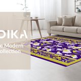Ultra Soft Area Rug, Non Slip, Stain Resistant, Washable Area Rugs for Living Room, Bedroom, Vibrant Geometric Seasonal Accents(Purple)