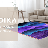 Ultra Soft Area Rug, Non Slip, Stain Resistant, Washable Area Rugs for Living Room, Bedroom, Chic Purple and Blue Harmony(Purple)