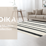 Ultra Soft Area Rug, Non Slip, Stain Resistant, Washable Area Rugs for Living Room, Bedroom, Vibrant Minimalist Lattice Pattern(Beige)
