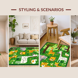 Brightly Colored Plush Cartoon Scene(Green)