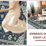 Ultra Soft Area Rug, Non Slip, Stain Resistant, Washable Area Rugs for Living Room, Bedroom, Luxurious Abstract Design Element(Blue)