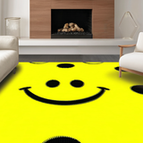 Ultra Soft Area Rug, Non Slip, Stain Resistant, Washable Area Rugs for Living Room, Bedroom, Lively Colorful Abstract Icon(Yellow)