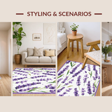 Ultra Soft Area Rug, Non Slip, Stain Resistant, Washable Area Rugs for Living Room, Bedroom, Chic Purple Garden Essence(Purple)