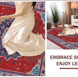 Ultra Soft Area Rug, Non Slip, Stain Resistant, Washable Area Rugs for Living Room, Bedroom, Traditional Red Medallion Living Room Area Rug(Red)