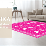 Ultra Soft Area Rug, Non Slip, Stain Resistant, Washable Area Rugs for Living Room, Bedroom, Funny Pink Preppy Western Entryway Rug(Pink)