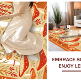 Ultra Soft Area Rug, Non Slip, Stain Resistant, Washable Area Rugs for Living Room, Bedroom, Joyful Eclectic Design Elements(Orange)