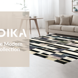 Ultra Soft Area Rug, Non Slip, Stain Resistant, Washable Area Rugs for Living Room, Bedroom, Retro-Inspired Black and White Striped Area Carpet Design(Black)