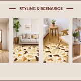 Ultra Soft Area Rug, Non Slip, Stain Resistant, Washable Area Rugs for Living Room, Bedroom, Chic Playful Nature-Inspired Design(Beige)