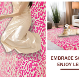 Ultra Soft Area Rug, Non Slip, Stain Resistant, Washable Area Rugs for Living Room, Bedroom, Safari Chic Animal Print Delight(Pink)