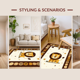 Ultra Soft Area Rug, Non Slip, Stain Resistant, Washable Area Rugs for Living Room, Bedroom, Delightful Animal Themed Decor(Beige)