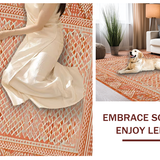 Ultra Soft Area Rug, Non Slip, Stain Resistant, Washable Area Rugs for Living Room, Bedroom, Eclectic Textured Contemporary Look(Orange)