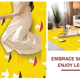 Ultra Soft Area Rug, Non Slip, Stain Resistant, Washable Area Rugs for Living Room, Bedroom, Lively Bright Colorful Design(Yellow)