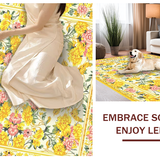 Ultra Soft Area Rug, Non Slip, Stain Resistant, Washable Area Rugs for Living Room, Bedroom, Elegant Pastel Floral Fusion(Yellow)
