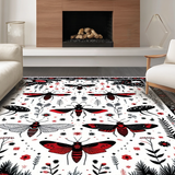 Ultra Soft Area Rug, Non Slip, Stain Resistant, Washable Area Rugs for Living Room, Bedroom, Whimsical Black Earthy Aesthetic(Black)