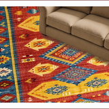 Ultra Soft Area Rug, Non Slip, Stain Resistant, Washable Area Rugs for Living Room, Bedroom, Rustic Abstract Color Splash(Red)