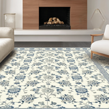 Ultra Soft Area Rug, Non Slip, Stain Resistant, Washable Area Rugs for Living Room, Bedroom, Rustic Botanical Illustrative Style(Ivory)
