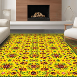 Ultra Soft Area Rug, Non Slip, Stain Resistant, Washable Area Rugs for Living Room, Bedroom, Lively Sunshine-inspired Graphic Texture(Yellow)