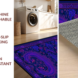 Ultra Soft Area Rug, Non Slip, Stain Resistant, Washable Area Rugs for Living Room, Bedroom, Contemporary Bold Dragon Imagery(Purple)