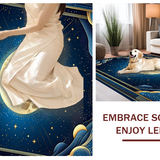Ultra Soft Area Rug, Non Slip, Stain Resistant, Washable Area Rugs for Living Room, Bedroom, Colorful Galaxy Dreamscape Theme(Blue)