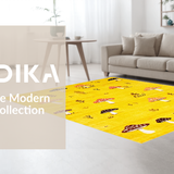Ultra Soft Area Rug, Non Slip, Stain Resistant, Washable Area Rugs for Living Room, Bedroom, Playful Yellow Mushroom Aesthetic(Yellow)