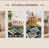 Ultra Soft Area Rug, Non Slip, Stain Resistant, Washable Area Rugs for Living Room, Bedroom, Retro Diamond Checkered Aesthetic(Blue)