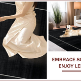 Ultra Soft Area Rug, Non Slip, Stain Resistant, Washable Area Rugs for Living Room, Bedroom, Elegant Monochrome Yin Yang Aesthetic(Black)
