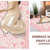 Ultra Soft Area Rug, Non Slip, Stain Resistant, Washable Area Rugs for Living Room, Bedroom, Serene Blush Colorful Essence(Pink)