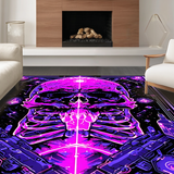 Ultra Soft Area Rug, Non Slip, Stain Resistant, Washable Area Rugs for Living Room, Bedroom, Colorful UV Reactive Elements(Purple)