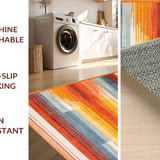 Ultra Soft Area Rug, Non Slip, Stain Resistant, Washable Area Rugs for Living Room, Bedroom, Contemporary Colorful Ogee Pattern(Orange)