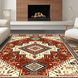 Ultra Soft Area Rug, Non Slip, Stain Resistant, Washable Area Rugs for Living Room, Bedroom, Warm Toned Medallion Aesthetic(Brown)