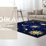 Ultra Soft Area Rug, Non Slip, Stain Resistant, Washable Area Rugs for Living Room, Bedroom, Charming Sunbeam and Moonlight Fusion(Blue)