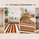 Ultra Soft Area Rug, Non Slip, Stain Resistant, Washable Area Rugs for Living Room, Bedroom, Vibrant Cozy Meditative Layer(Orange)