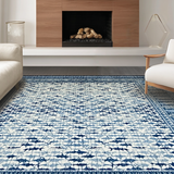 Elegant Lattice Design in Blue(Blue)