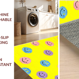 Ultra Soft Area Rug, Non Slip, Stain Resistant, Washable Area Rugs for Living Room, Bedroom, Cheerful Whimsical Emotion Design(Yellow)