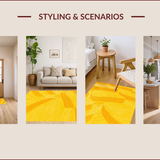 Ultra Soft Area Rug, Non Slip, Stain Resistant, Washable Area Rugs for Living Room, Bedroom, Contemporary Abstract Splash(Yellow)