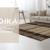 Ultra Soft Area Rug, Non Slip, Stain Resistant, Washable Area Rugs for Living Room, Bedroom, Contemporary Earthy Striped Elegance(Brown)