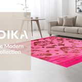 Ultra Soft Area Rug, Non Slip, Stain Resistant, Washable Area Rugs for Living Room, Bedroom, Artistic Cheetah Pattern Elegance(Pink)