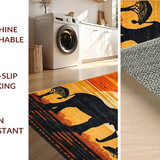 Ultra Soft Area Rug, Non Slip, Stain Resistant, Washable Area Rugs for Living Room, Bedroom, Abstract Earthy Sunset Imagery(Orange)