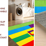 Ultra Soft Area Rug, Non Slip, Stain Resistant, Washable Area Rugs for Living Room, Bedroom, Charming Multi-Hued Educational Piece(Red)