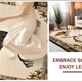 Ultra Soft Area Rug, Non Slip, Stain Resistant, Washable Area Rugs for Living Room, Bedroom, Glamorous Multicolored Animal Motif(Beige)