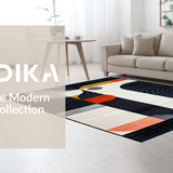 Ultra Soft Area Rug, Non Slip, Stain Resistant, Washable Area Rugs for Living Room, Bedroom, Artful Modern Distressed Texture(Black)