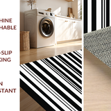 Ultra Soft Area Rug, Non Slip, Stain Resistant, Washable Area Rugs for Living Room, Bedroom, Vibrant Elegant Ogee Pattern(Black)