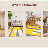 Ultra Soft Area Rug, Non Slip, Stain Resistant, Washable Area Rugs for Living Room, Bedroom, Elegant Dual Tone Textured Design(Yellow)