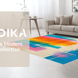 Ultra Soft Area Rug, Non Slip, Stain Resistant, Washable Area Rugs for Living Room, Bedroom, Whimsical Colorful Fluid Composition(Blue)