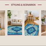 Ultra Soft Area Rug, Non Slip, Stain Resistant, Washable Area Rugs for Living Room, Bedroom, Vintage Oriental Jungle(White)
